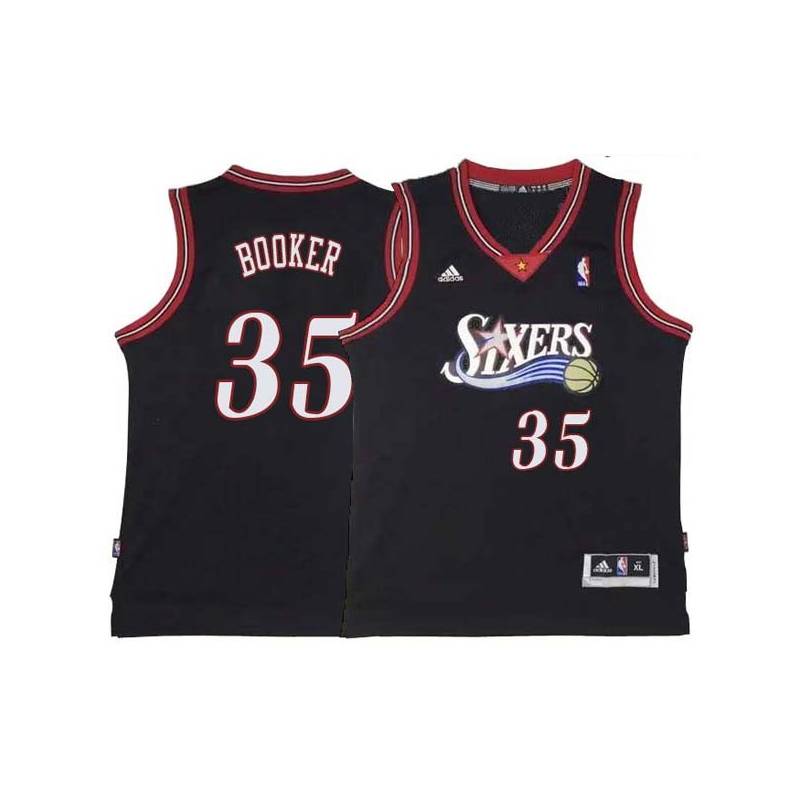 Black Throwback Trevor Booker 76ers #35 Twill Basketball Jersey FREE SHIPPING