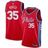 Red Trevor Booker 76ers #35 Twill Basketball Jersey FREE SHIPPING