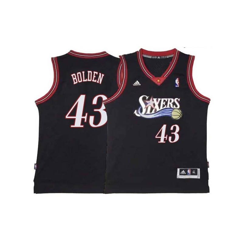 Black Throwback Jonah Bolden 76ers #43 Twill Basketball Jersey FREE SHIPPING