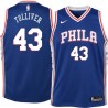 Blue Anthony Tolliver 76ers #43 Twill Basketball Jersey FREE SHIPPING