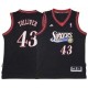 Black Throwback Anthony Tolliver 76ers #43 Twill Basketball Jersey FREE SHIPPING