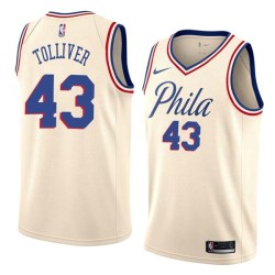 2017-18City Anthony Tolliver 76ers #43 Twill Basketball Jersey FREE SHIPPING