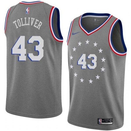 2018-19City Anthony Tolliver 76ers #43 Twill Basketball Jersey FREE SHIPPING