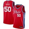 Red Aaron Henry 76ers #50 Twill Basketball Jersey FREE SHIPPING
