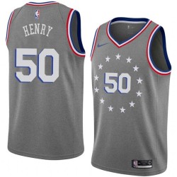 2018-19City Aaron Henry 76ers #50 Twill Basketball Jersey FREE SHIPPING
