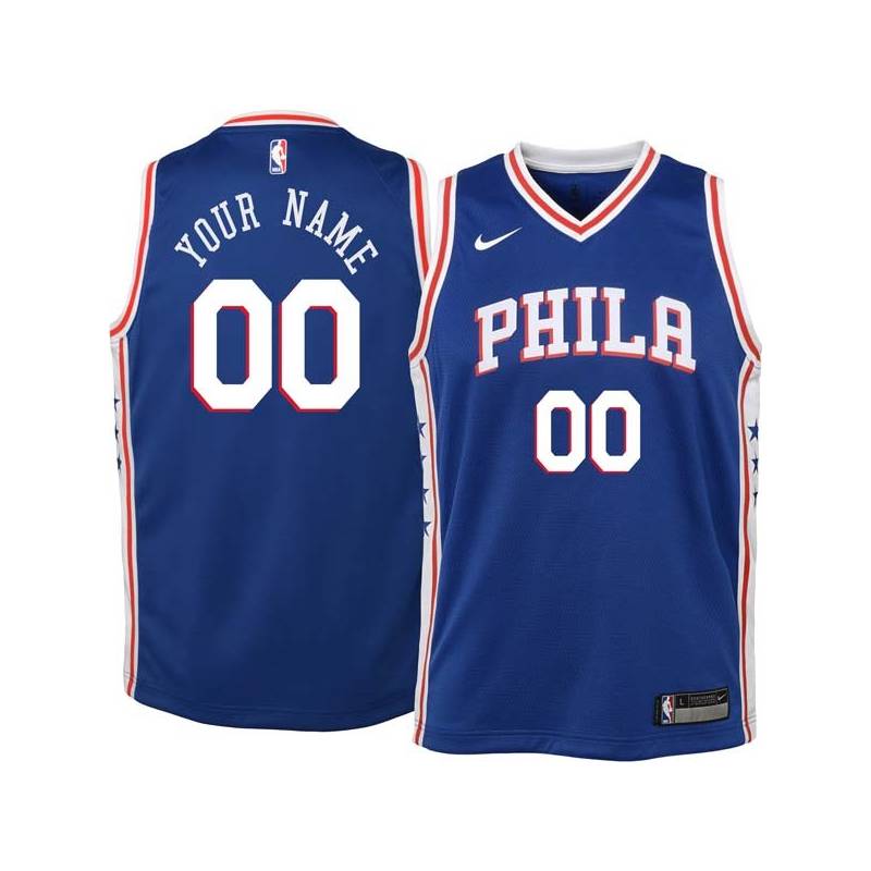 Blue Customized Philadelphia 76ers Twill Basketball Jersey FREE SHIPPING