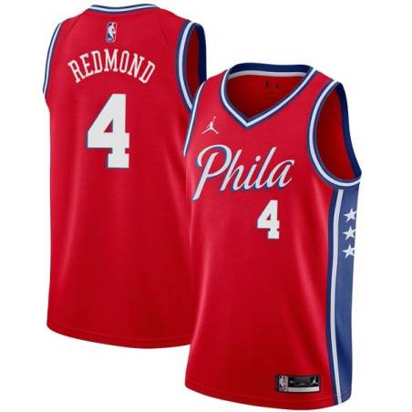 Red Marlon Redmond Twill Basketball Jersey -76ers #4 Redmond Twill Jerseys, FREE SHIPPING