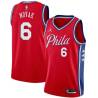 Red Mike Novak Twill Basketball Jersey -76ers #6 Novak Twill Jerseys, FREE SHIPPING