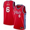 Red Forest Able Twill Basketball Jersey -76ers #6 Able Twill Jerseys, FREE SHIPPING