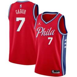 Red Bill Gabor Twill Basketball Jersey -76ers #7 Gabor Twill Jerseys, FREE SHIPPING