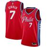 Red Ira Bowman Twill Basketball Jersey -76ers #7 Bowman Twill Jerseys, FREE SHIPPING