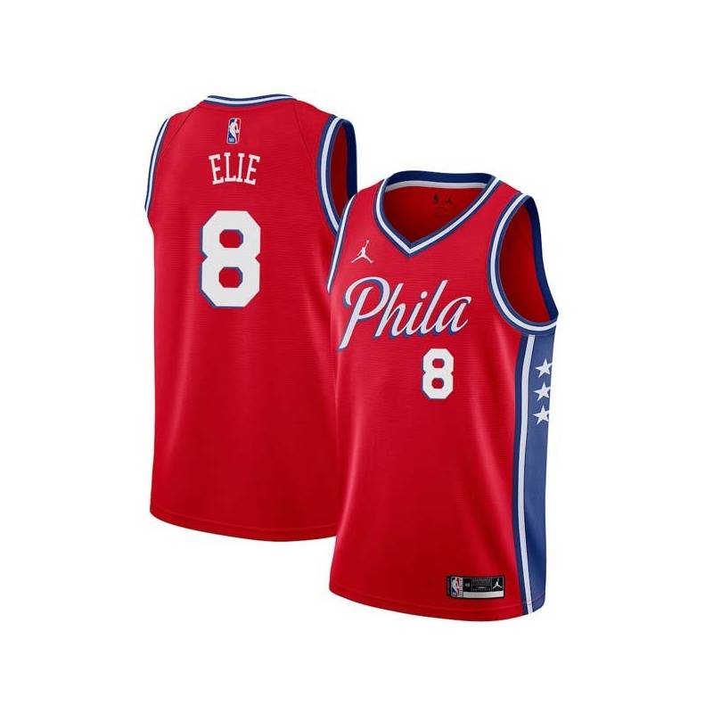 Red Mario Elie Twill Basketball Jersey -76ers #8 Elie Twill Jerseys, FREE SHIPPING