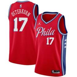 Red Wally Osterkorn Twill Basketball Jersey -76ers #17 Osterkorn Twill Jerseys, FREE SHIPPING