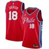 Red Ollie Johnson Twill Basketball Jersey -76ers #18 Johnson Twill Jerseys, FREE SHIPPING