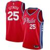 Red Paul Seymour Twill Basketball Jersey -76ers #25 Seymour Twill Jerseys, FREE SHIPPING