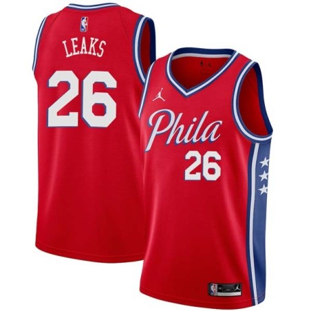 Red Manny Leaks Twill Basketball Jersey -76ers #26 Leaks Twill Jerseys, FREE SHIPPING