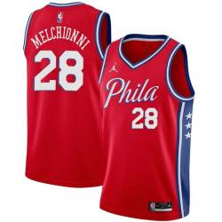 Red Bill Melchionni Twill Basketball Jersey -76ers #28 Melchionni Twill Jerseys, FREE SHIPPING