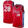 Red Bill Melchionni Twill Basketball Jersey -76ers #28 Melchionni Twill Jerseys, FREE SHIPPING