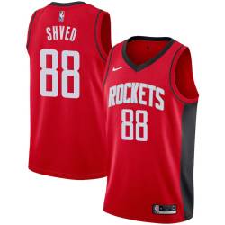 Red Alexey Shved Twill Basketball Jersey -Rockets #88 Shved Twill Jerseys, FREE SHIPPING