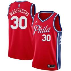 Red Tony Massenburg Twill Basketball Jersey -76ers #30 Massenburg Twill Jerseys, FREE SHIPPING