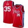 Red Art Long Twill Basketball Jersey -76ers #35 Long Twill Jerseys, FREE SHIPPING