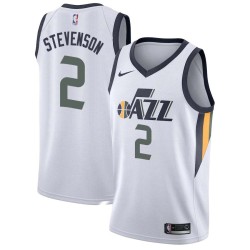White DeShawn Stevenson Twill Basketball Jersey -Jazz #2 Stevenson Twill Jerseys, FREE SHIPPING