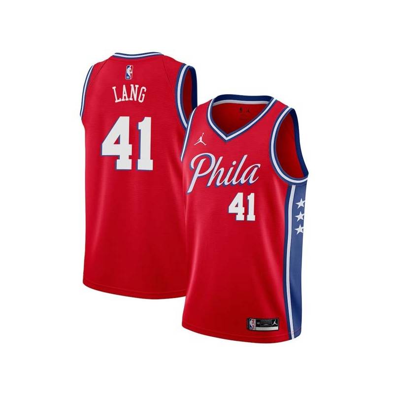 Red Antonio Lang Twill Basketball Jersey -76ers #41 Lang Twill Jerseys, FREE SHIPPING