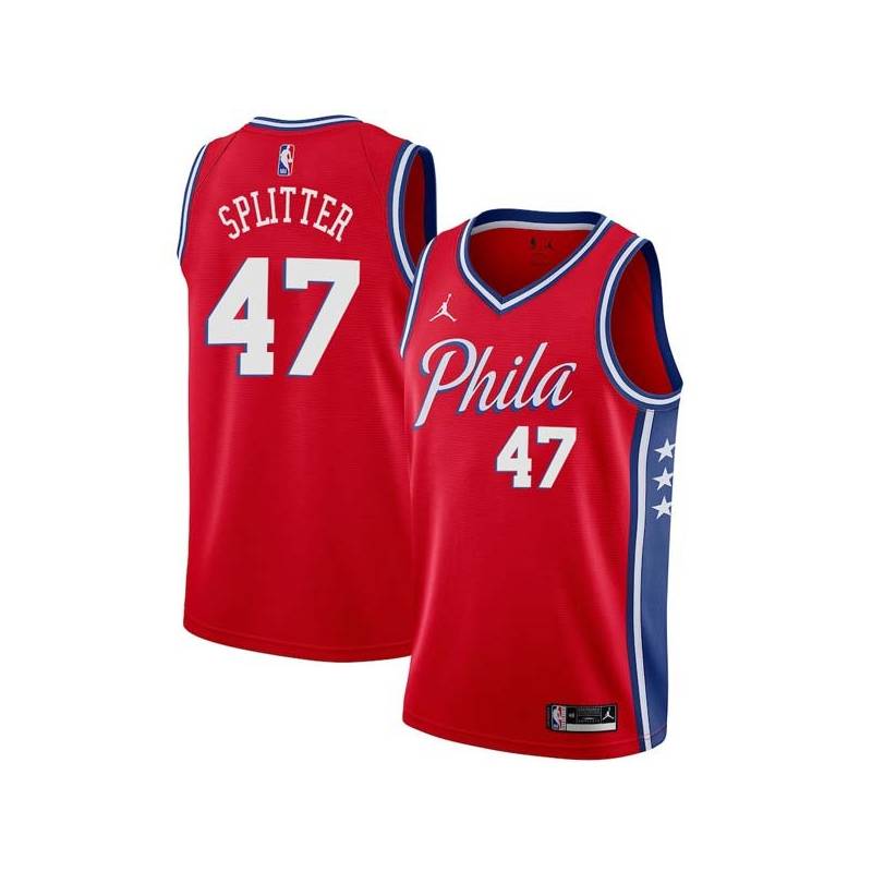 Red Tiago Splitter Twill Basketball Jersey -76ers #47 Splitter Twill Jerseys, FREE SHIPPING