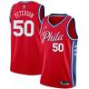 Red Ed Peterson Twill Basketball Jersey -76ers #50 Peterson Twill Jerseys, FREE SHIPPING