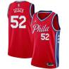 Red Matt Geiger Twill Basketball Jersey -76ers #52 Geiger Twill Jerseys, FREE SHIPPING