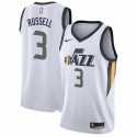 White Bryon Russell Twill Basketball Jersey -Jazz #3 Russell Twill Jerseys, FREE SHIPPING