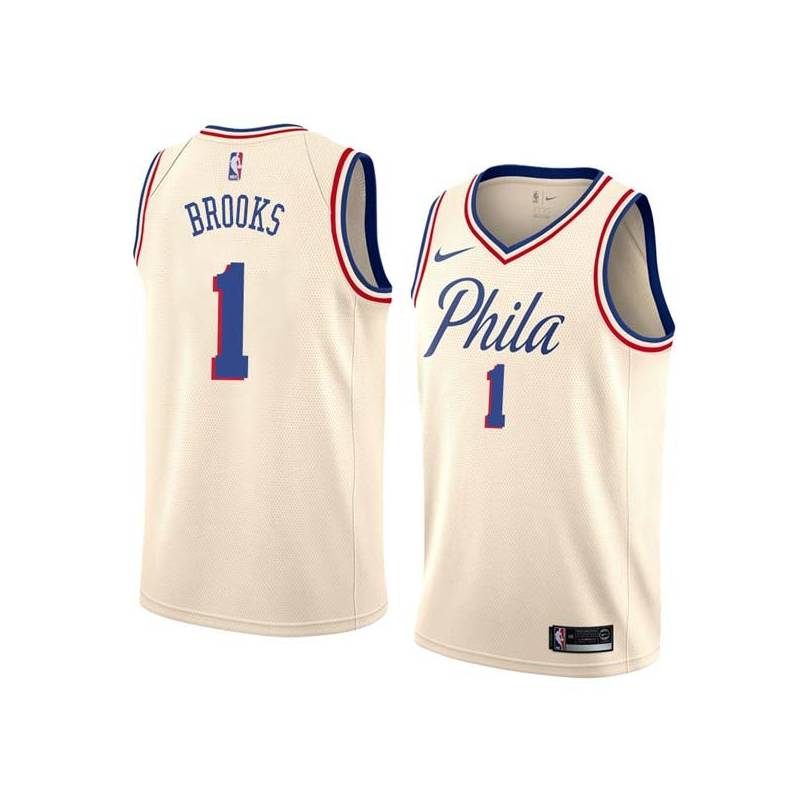 2017-18City Scott Brooks Twill Basketball Jersey -76ers #1 Brooks Twill Jerseys, FREE SHIPPING