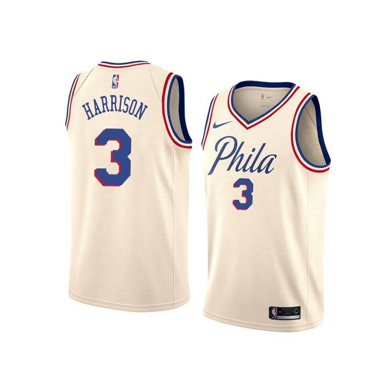 2017-18City Bob Harrison Twill Basketball Jersey -76ers #3 Harrison Twill Jerseys, FREE SHIPPING