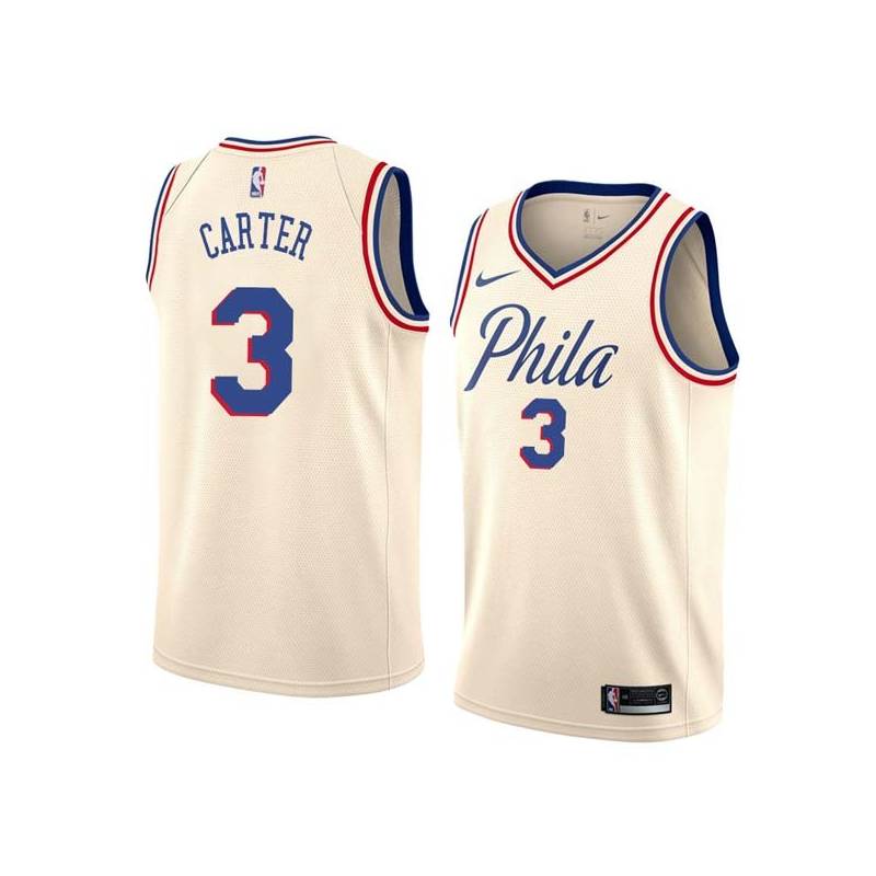 2017-18City Fred Carter Twill Basketball Jersey -76ers #3 Carter Twill Jerseys, FREE SHIPPING