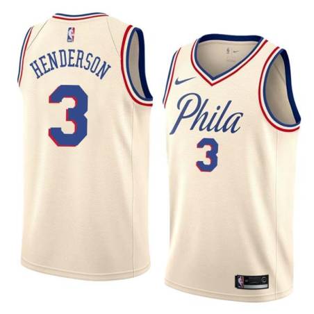 2017-18City Dave Henderson Twill Basketball Jersey -76ers #3 Henderson Twill Jerseys, FREE SHIPPING