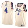 2017-18City Ray Corley Twill Basketball Jersey -76ers #4 Corley Twill Jerseys, FREE SHIPPING