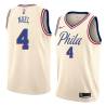 2017-18City Nerlens Noel Twill Basketball Jersey -76ers #4 Noel Twill Jerseys, FREE SHIPPING