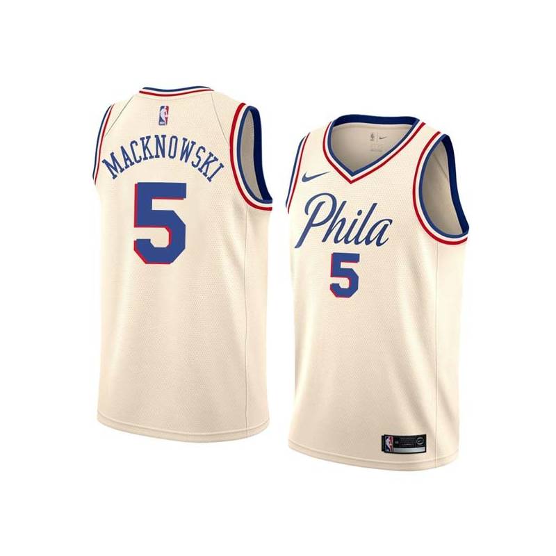 2017-18City Johnny Macknowski Twill Basketball Jersey -76ers #5 Macknowski Twill Jerseys, FREE SHIPPING