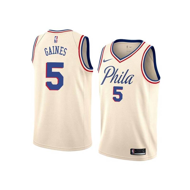 2017-18City Corey Gaines Twill Basketball Jersey -76ers #5 Gaines Twill Jerseys, FREE SHIPPING