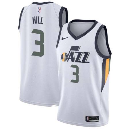 George Hill Twill Basketball Jersey -Jazz #3 Hill Twill Jerseys, FREE SHIPPING