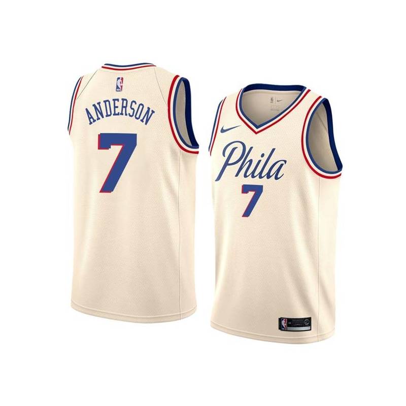 2017-18City J.J. Anderson Twill Basketball Jersey -76ers #7 Anderson Twill Jerseys, FREE SHIPPING