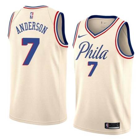 2017-18City J.J. Anderson Twill Basketball Jersey -76ers #7 Anderson Twill Jerseys, FREE SHIPPING