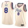 2017-18City Mario Elie Twill Basketball Jersey -76ers #8 Elie Twill Jerseys, FREE SHIPPING