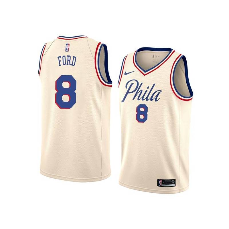 2017-18City Alphonso Ford Twill Basketball Jersey -76ers #8 Ford Twill Jerseys, FREE SHIPPING