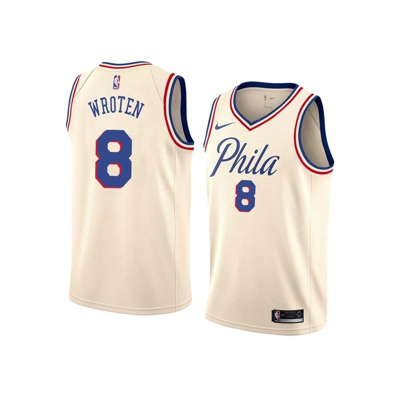 2017-18City Tony Wroten Twill Basketball Jersey -76ers #8 Wroten Twill Jerseys, FREE SHIPPING