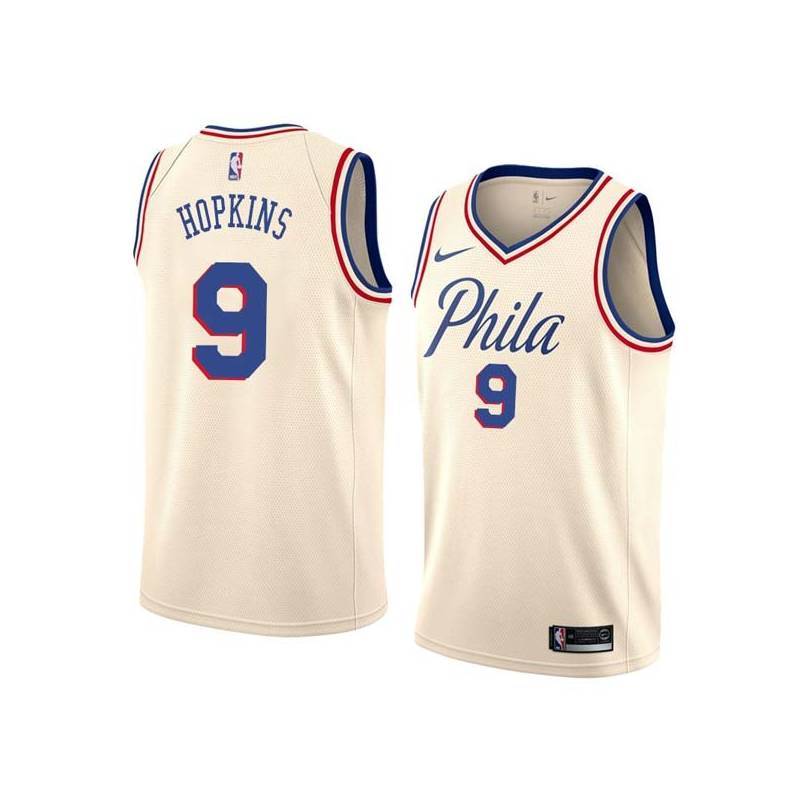 2017-18City Bob Hopkins Twill Basketball Jersey -76ers #9 Hopkins Twill Jerseys, FREE SHIPPING