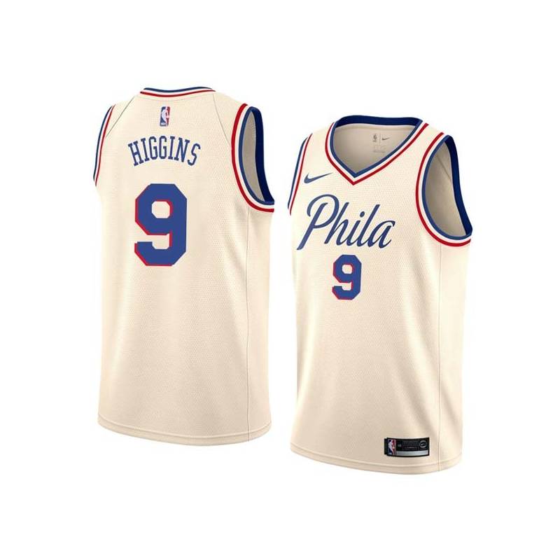 2017-18City Sean Higgins Twill Basketball Jersey -76ers #9 Higgins Twill Jerseys, FREE SHIPPING