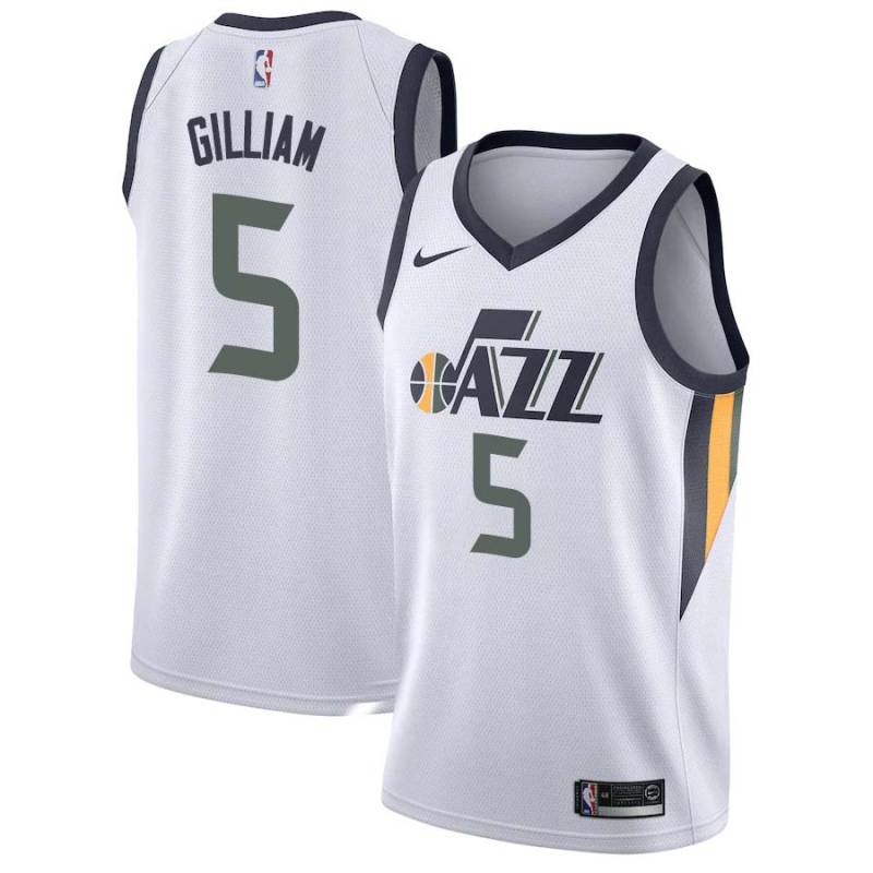 Armen Gilliam Twill Basketball Jersey -Jazz #5 Gilliam Twill Jerseys, FREE SHIPPING