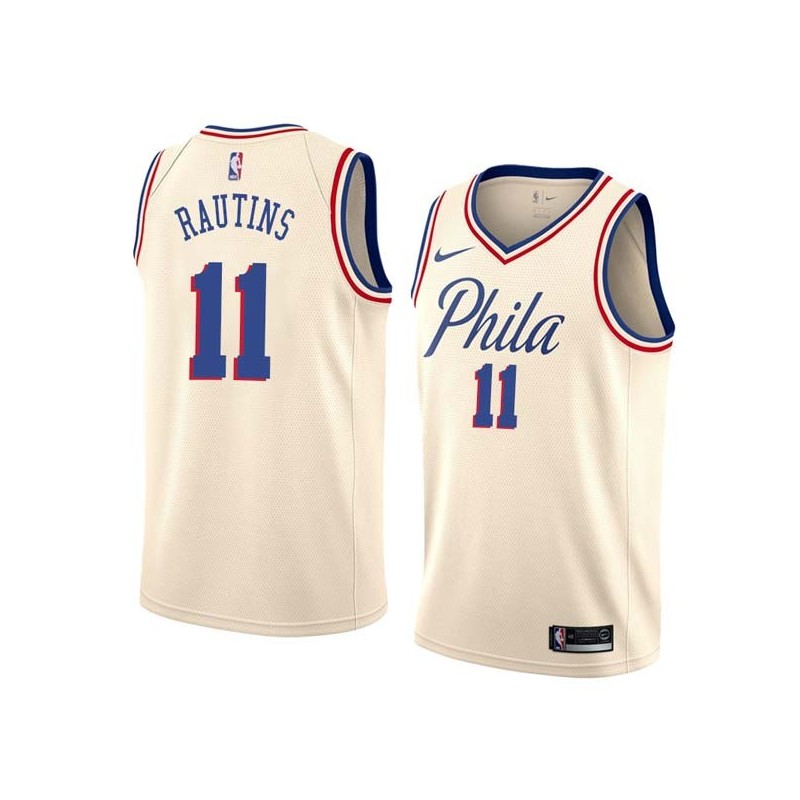 2017-18City Leo Rautins Twill Basketball Jersey -76ers #11 Rautins Twill Jerseys, FREE SHIPPING