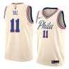 2017-18City Manute Bol Twill Basketball Jersey -76ers #11 Bol Twill Jerseys, FREE SHIPPING